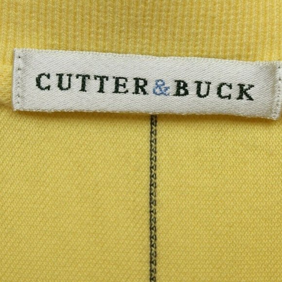 CUTTER‎ & BUCK YELLOW/BLUE STRIPED POLO SHIRT LARGE - Picture 4 of 6